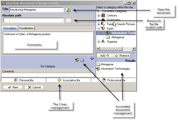 Documents Creation window