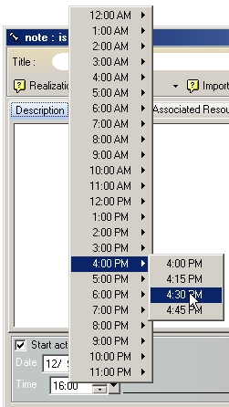 right-click in the time entry field