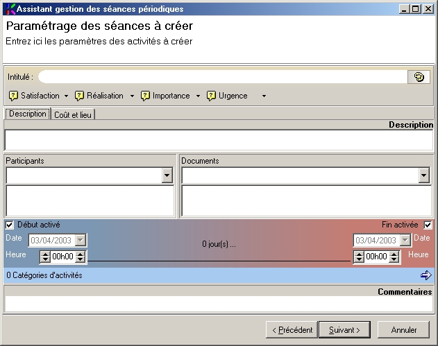 génération automatique d'activités périodiquement