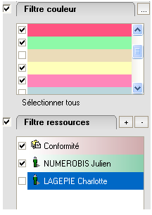 Filtre par Couleurs et Ressources