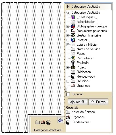 Arbre de classification des catégories de notes et activités