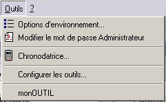Menu outils personnels