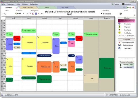 Calendrier vue bimestrielle du logiciel Kplan PLUS