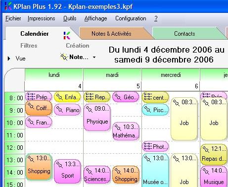 Vue semaine de Kplan PLUS