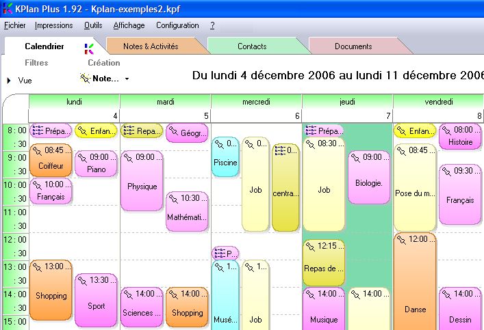 présentation hebdomadaire Kplan PLUS